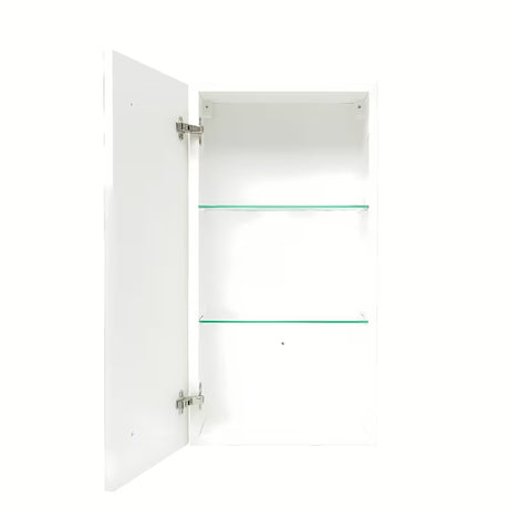 Visoka viseča kopalniška omarica Naturel Forli v beli sijajni barvi, 40x78,5x22 cm.