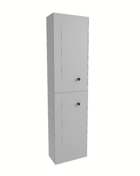 Visoka viseča kopalniška omarica Naturel Forli v sivi mat barvi, dimenzije 40x157x20 cm.