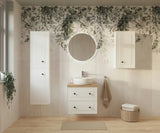 Visoka viseča kopalniška omarica Naturel Forli u bijeloj sjajnoj boji 40x157x20 cm.