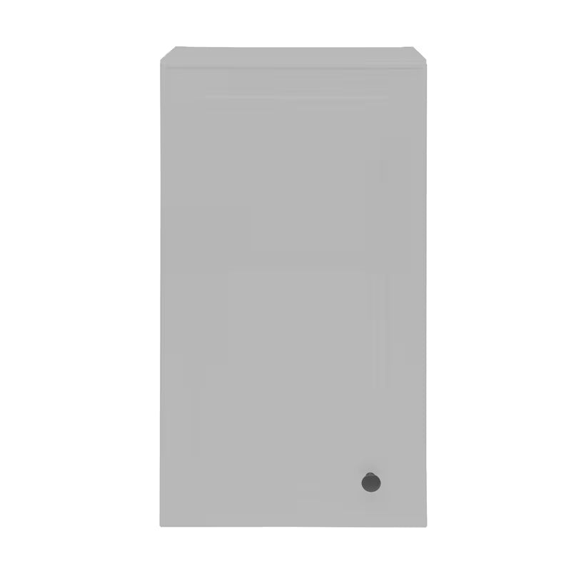 Visoka viseča kopalniška omarica Naturel Forli u mat sivoj boji s vratima.