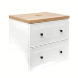 Bijela viseča omarica pod umivalnikom Naturel Forli s pločom u dekoru hrasta Halifax