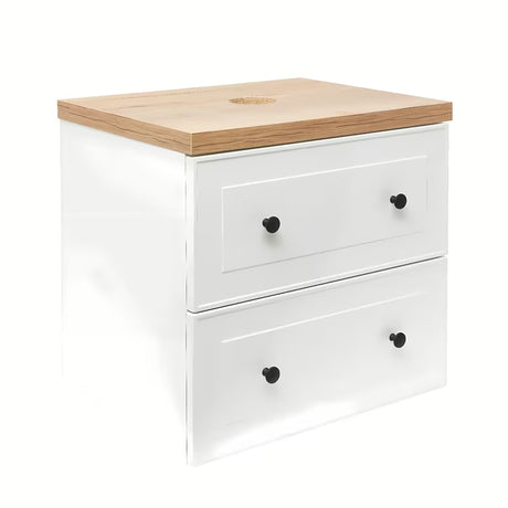 Bijela viseča omarica pod umivalnikom Naturel Forli s pločom u dekoru hrasta Halifax