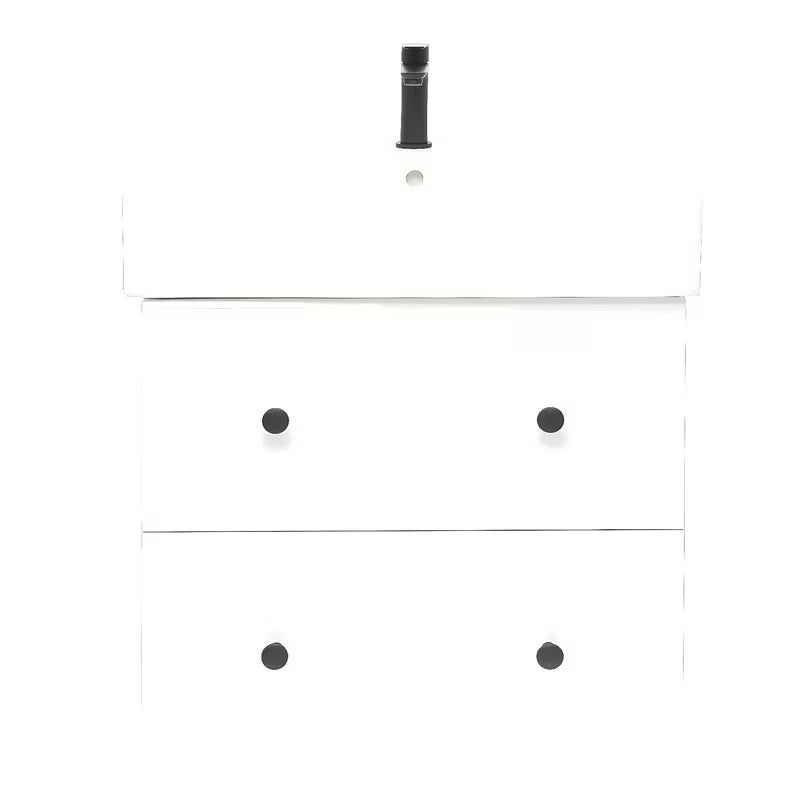 Bijela viseča kopalniška omarica Naturel Forli s keramičkim umivaonikom 60 cm