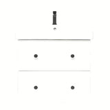 Bijela viseča kopalniška omarica Naturel Forli s keramičkim umivaonikom za namještaj