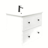 Bijela kopalniška omarica Naturel Forli s keramičkim umivaonikom u modernom, jednostavnom dizajnu