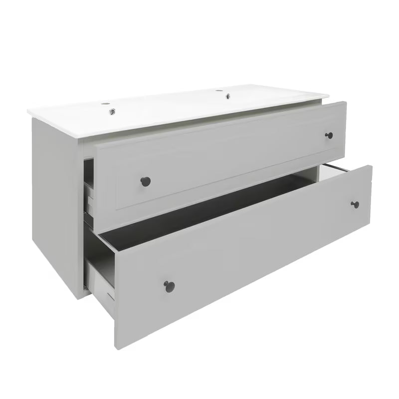 Viseča kopalniška omarica Naturel Forli s umivaonikom za namještaj u sivo-mat izvedbi