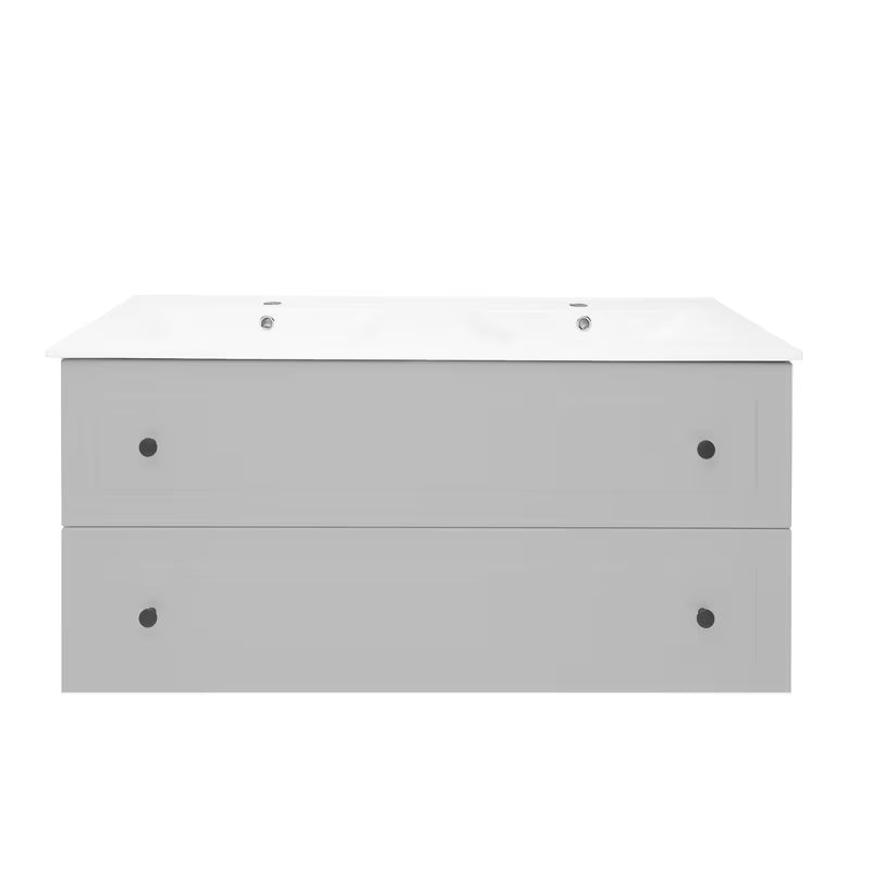 Viseča kopalniška omarica Naturel Forli s umivaonikom za namještaj u sivo-mat izvedbi