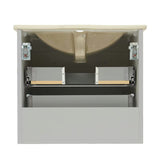 Sivo-mat viseča kopalniška omarica Naturel Forli s umivaonikom za namještaj