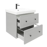 Viseča kopalniška omarica s keramičkim umivaonikom Naturel Forli u sivoj mat boji