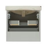 Viseča kopalniška omarica s keramičkim umivaonikom Naturel Forli u mat sivoj boji