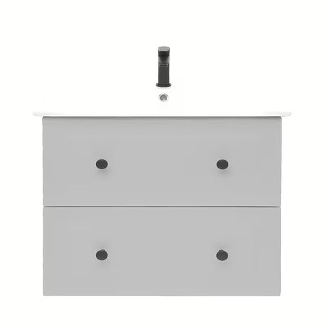 Viseča kopalniška omarica s keramičkim umivaonikom Naturel Forli u mat sivoj boji