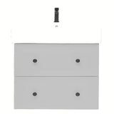 Viseča kopalniška omarica s keramičkim umivaonikom Naturel Forli u mat sivoj boji