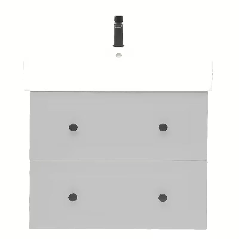 Viseča kopalniška omarica s keramičkim umivaonikom Naturel Forli u mat sivoj boji