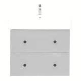 Viseča kopalniška omarica s keramičkim umivaonikom Naturel Forli u mat sivoj boji