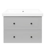 Viseča kopalniška omarica s keramičkim umivaonikom Naturel Forli u mat sivoj boji