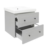 Viseča kopalniška omarica s keramičkim umivaonikom Naturel Forli u mat sivoj boji