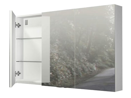 Omarica z Ogledalom Naturel 120x72 cm v sivo-srebrni barvi s tremi zrcalnimi vratci