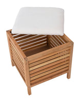 Stoječa tabure Naturel Home v dekorju oreha z mat oljeno površino in tekstilnim sedalom.