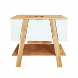 Stoječa kopalniška omarica pod umivalnik na pult Naturel Home 80x73x46 cm v barvi oreh/bela.