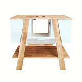Stoječa kopalniška omarica pod umivalnik na pult Naturel Home 80x73x46 cm v barvi oreh/bela.