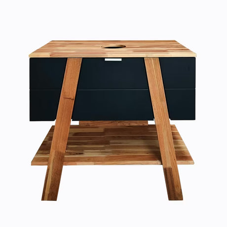 Stoječa kopalniška omarica pod umivalnik na pult Naturel Home v izvedbi oreh/bela, 80x73x46 cm.
