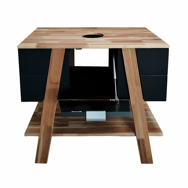 Stoječa kopalniška omarica pod umivalnik na pult Naturel Home v izvedbi oreh/bela, 80x73x46 cm.