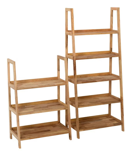 Stoječa regal Naturel Home u dekoru oraha s mat uljenom površinom od masivnog drva.