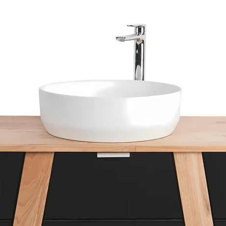 Stoječa kopalniška omarica pod umivalnik na pult Naturel Home u izvedbi orah/bijela, 80x73x46 cm.