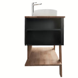 Stoječa kopalniška omarica pod umivalnik na pult Naturel Home u izvedbi orah/bijela, 80x73x46 cm.