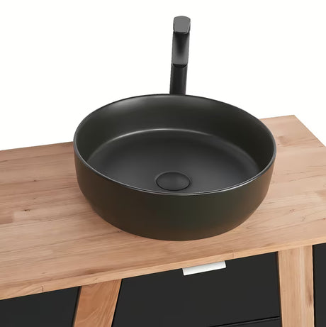 Stoječa kopalniška omarica pod umivalnik na pult Naturel Home u izvedbi orah/bijela, 80x73x46 cm.