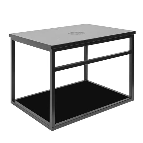 Črna omarica z umivalnikom Naturel Industrial 59x45x45 cm z mat polico in ploščo iz umetnega kamna