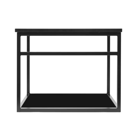 Črna omarica z umivalnikom Naturel Industrial 59x45x45 cm z mat polico in ploščo iz umetnega kamna