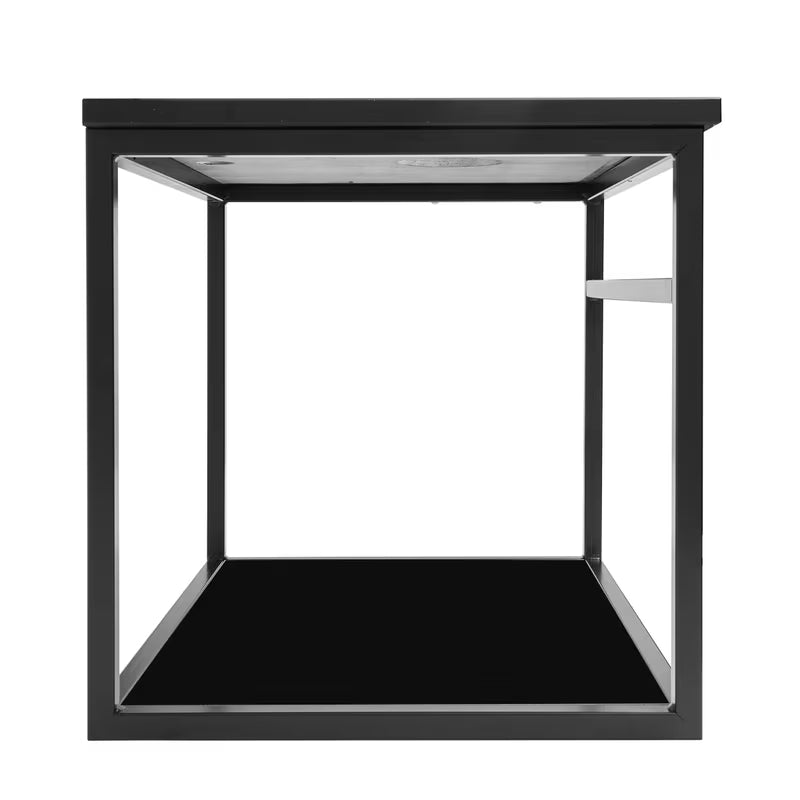 Črna omarica z umivalnikom Naturel Industrial 59x45x45 cm z mat polico in ploščo iz umetnega kamna