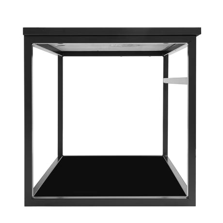 Črna omarica z umivalnikom Naturel Industrial 59x45x45 cm z mat polico in ploščo iz umetnega kamna