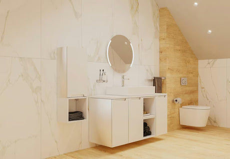 Okruglo kupaonsko LED ogledalo Naturel promjera 60 cm s pozadinskim osvjetljenjem i aluminijskim okvirom