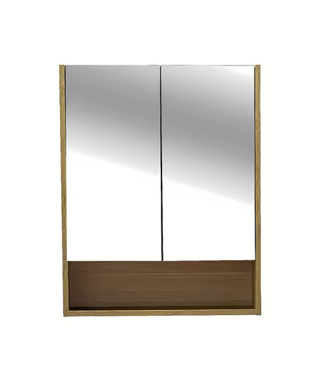 Omarica z Ogledalom Naturel Lucca 60x75 cm v dekorju hrasta z zrcalnimi vrati in notranjimi policami.