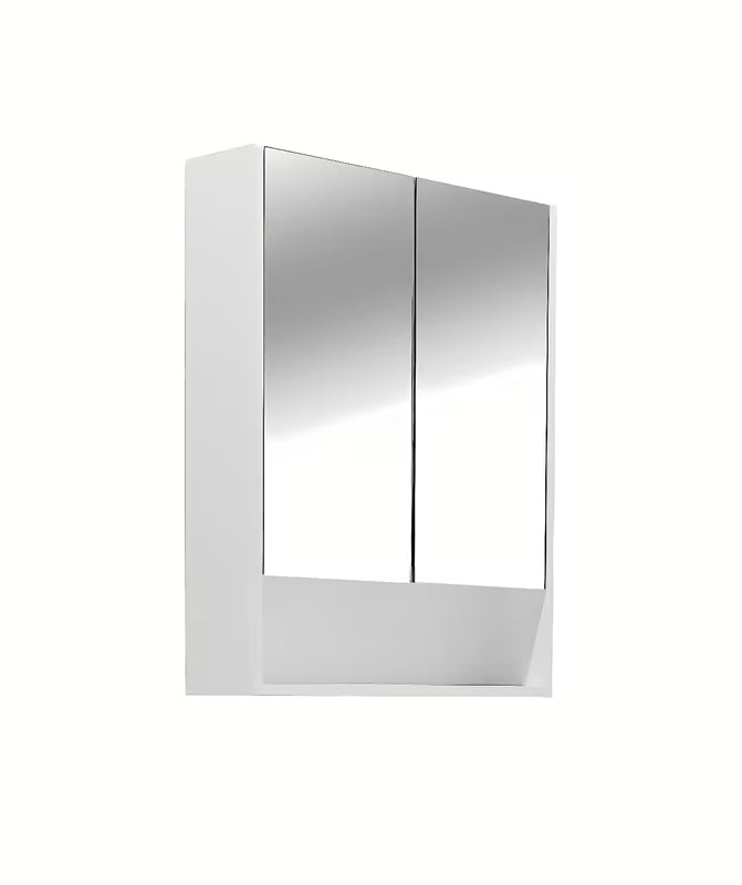 Bijeli omarica z ogledalom Naturel Lucca 60x75 cm sa zrcalnim vratima i unutarnjim policama.