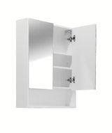 Bijeli omarica z ogledalom Naturel Lucca 60x75 cm sa zrcalnim vratima i unutarnjim policama.