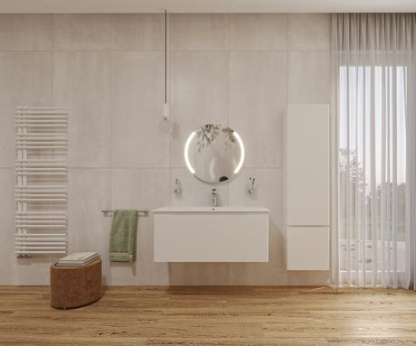 Bel keramični pohištveni umivalnik Naturel Modena 101x46 cm s sredinsko odprtino za pro armaturo