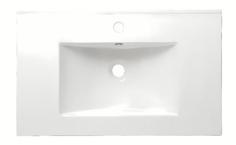 Bijeli keramički pohištveni umivalnik Naturel Modena četvrtastog dizajna s odlagališnim prostorom