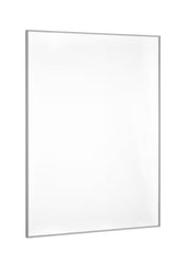 Pravokotno stensko ogledalo 88x85 cm v aluminijastem okvirju, primerno za kopalnico.