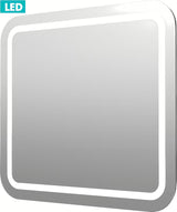 Kvadratno LED ogledalo Naturel Pavia 60x60 cm s obodnim pozadinskim osvjetljenjem i fazetiranim rubovima