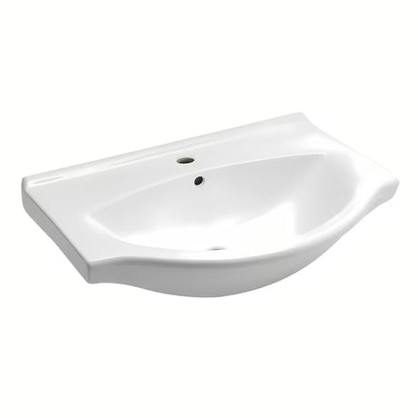 Bel keramični pohištveni umivalnik Naturel Pro 70x51 cm z odprtino pro za armaturo na sredini