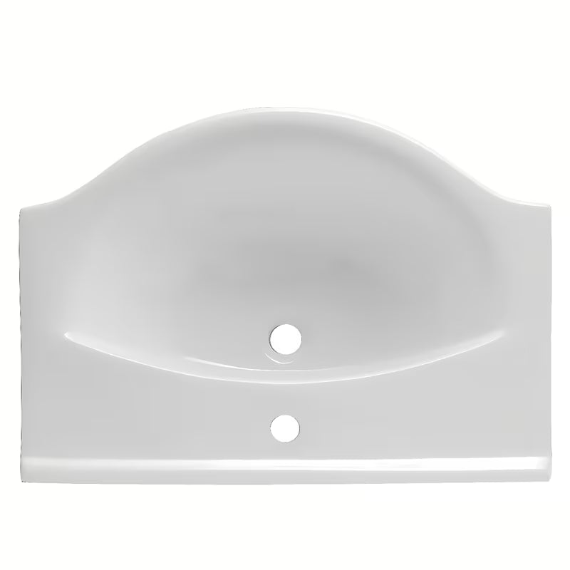 Bel keramični pohištveni umivalnik Naturel Pro 70x51 cm z odprtino pro za armaturo na sredini