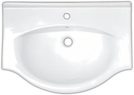 Bel keramični pohištveni umivalnik Naturel Pro 81 x 50 cm z odprtino pro za armaturo na sredini