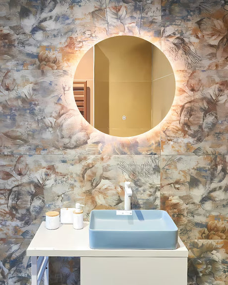 Okruglo LED ogledalo Naturel Project 60x60 cm s senzorjem i s folijom protiv zamagljivanja