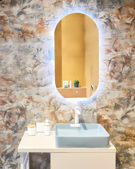 Ovalno LED ogledalo Naturel Project 40x80 cm s folijom protiv zamagljivanja i upravljanjem na dodir