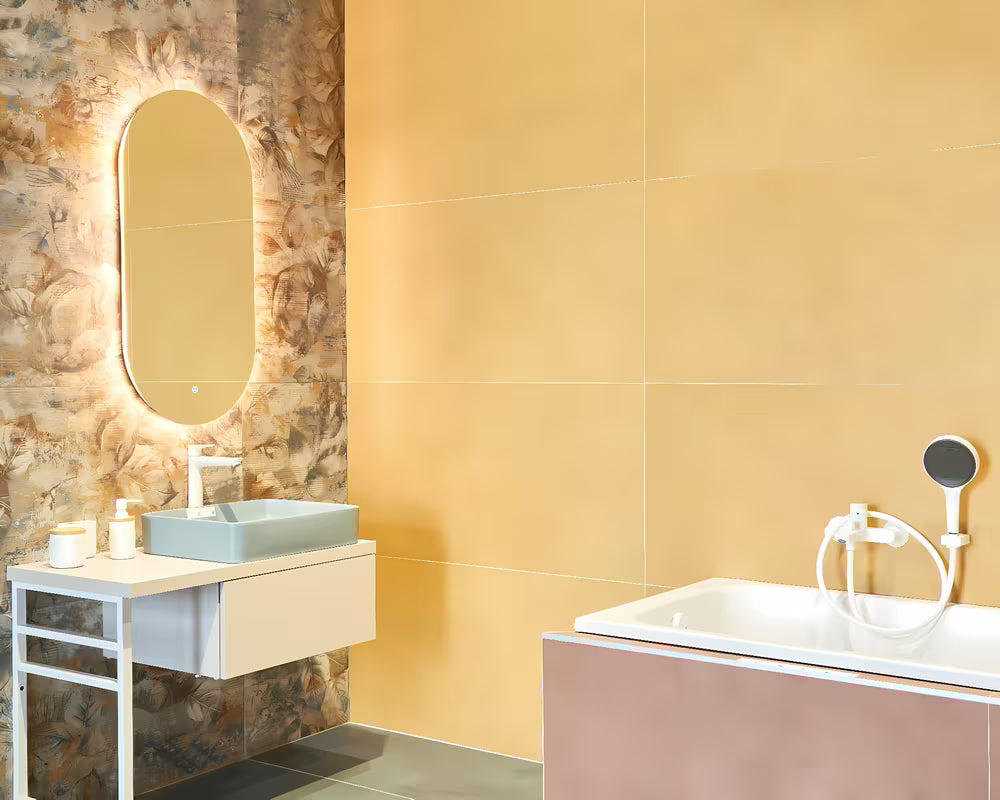 Ovalno LED ogledalo Naturel Project 40x80 cm s folijo proti rosenju in senzorskim upravljanjem