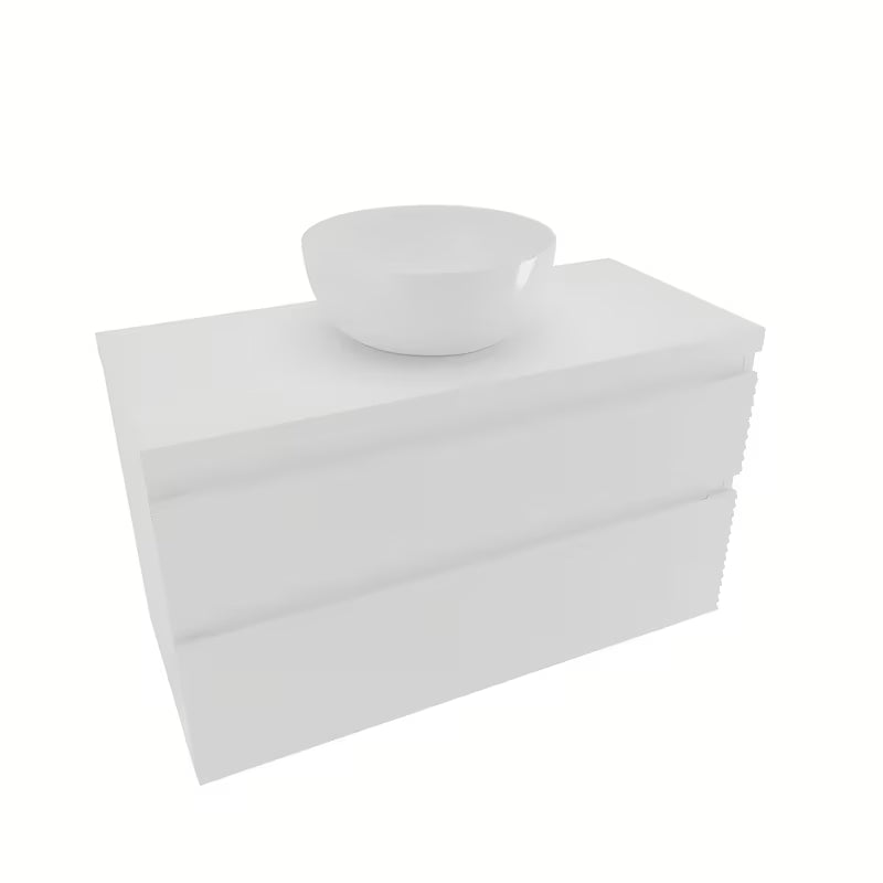 Viseča kopalniška omarica pod umivalnik Naturel Savona u bijeloj sjajnoj boji s profiliranom frontom