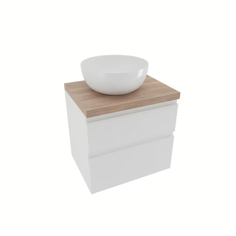 Viseča kopalniška omarica pod umivalnik Naturel Savona u bijelom sjaju s glodanim frontama